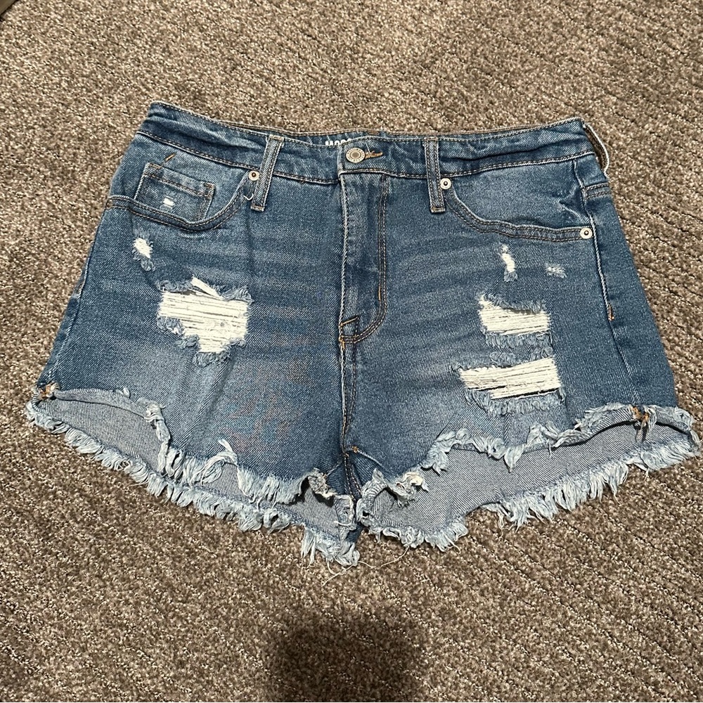 Light Wash High Rise Jean Shorts